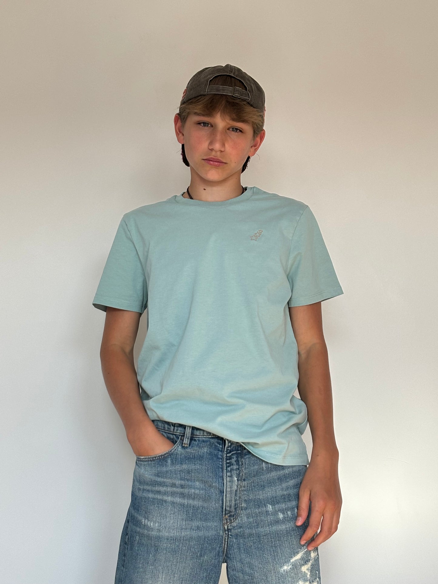T-shirt vert d'eau unisexe – confort essentiel au quotidien